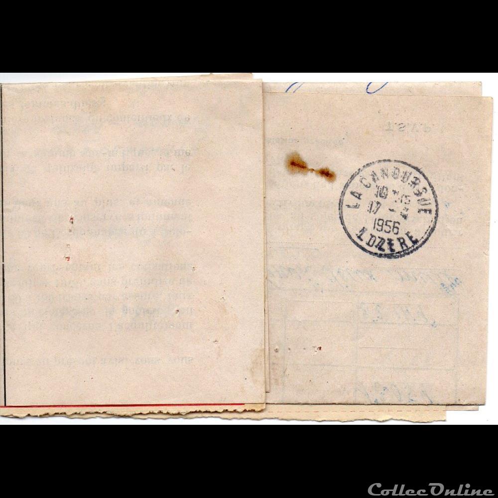 1956 - Cachets type A7 sur recommandé de Mende marque postale europe france 1956 cachets type a7 sur recommande de mende