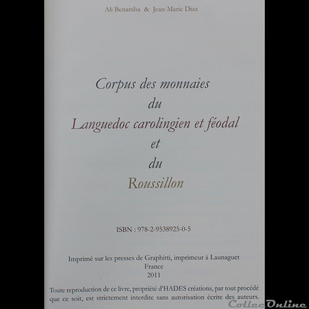 2011 - Corpus Languedoc... - A. Benaniba, J.-M. Diaz monnaie livre ouvrage necessite 2011 corpus languedoc a benaniba j m diaz