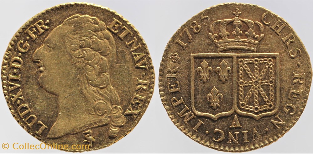 monnaies europe medievale france royales dy 1707 louis xvi louis or 1785 paris