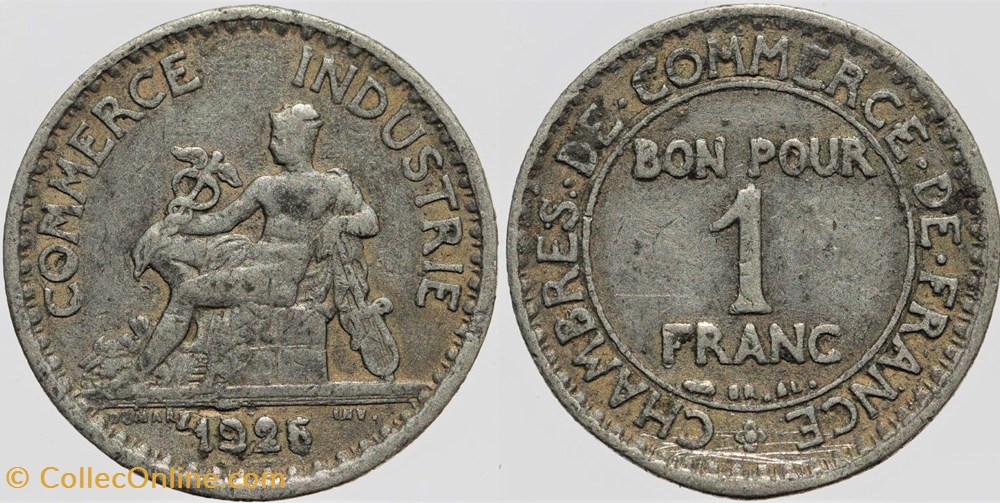 F-218 - Domard - 1 fr. - 1925, fausse monnaies monde france f 218 domard 1 fr 1925 fausse