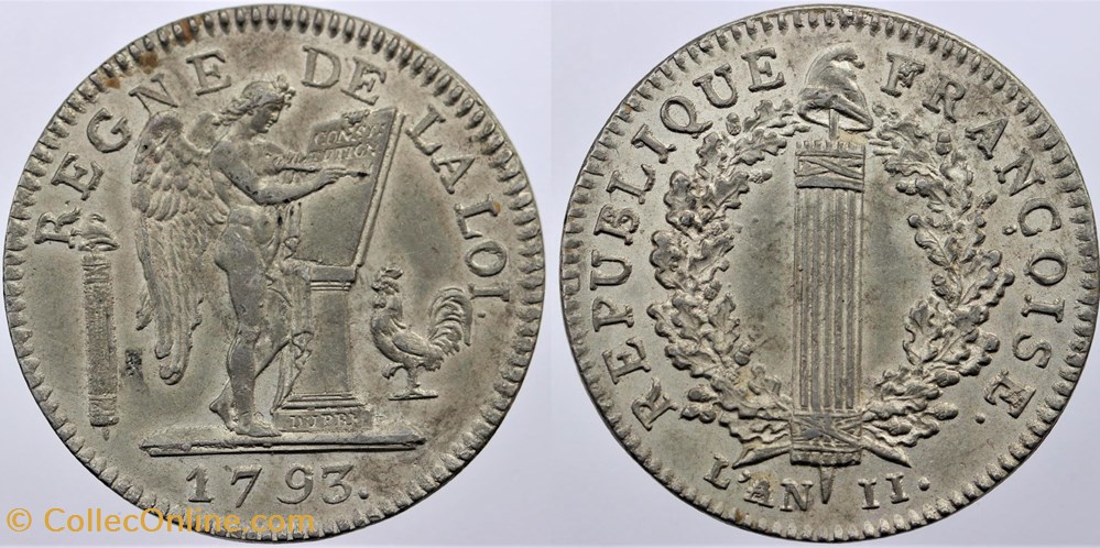 monnaies monde france 1793 convention essai de la 3 livres