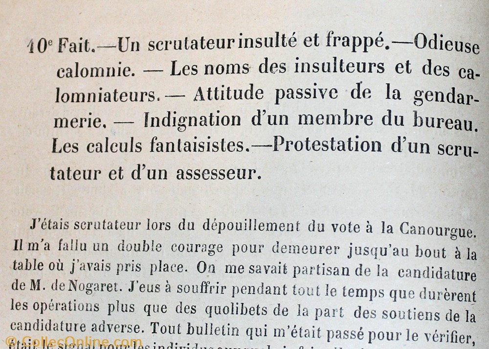 documents anciens autres 1871 protestation elections