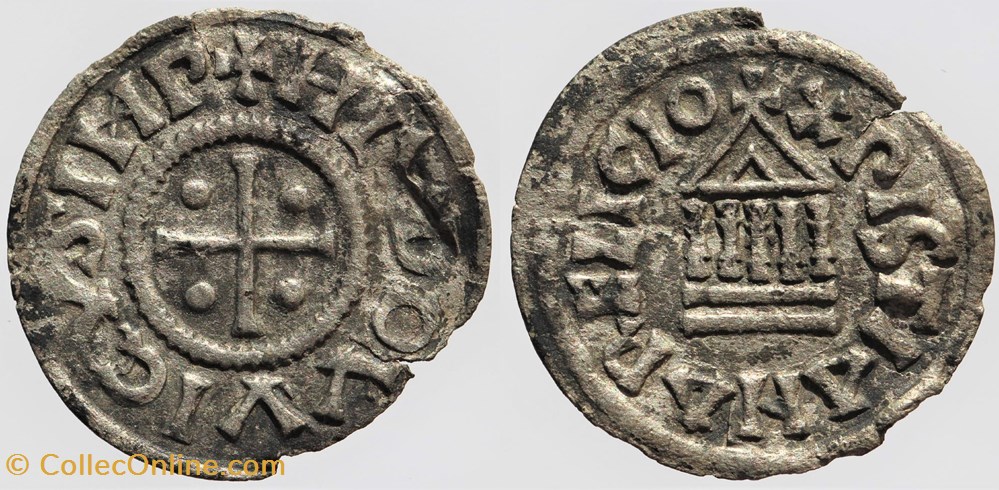 Louis le Pieux - Obole monnaies europe medievale a royaumes francs louis le pieux obole