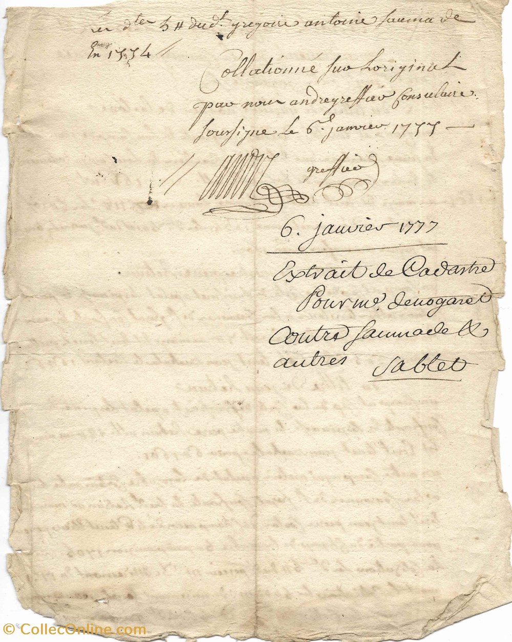 documents anciens autres 1556 et 1777 copie extrait de cadastre