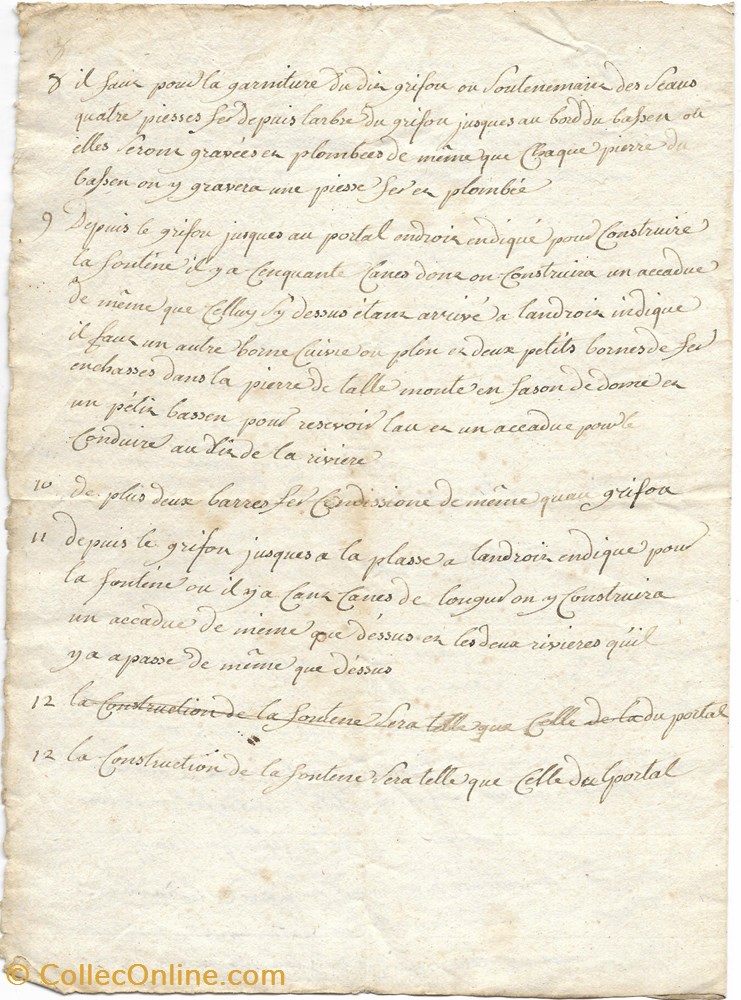 documents anciens autres devis pour fontaines fin xviiie