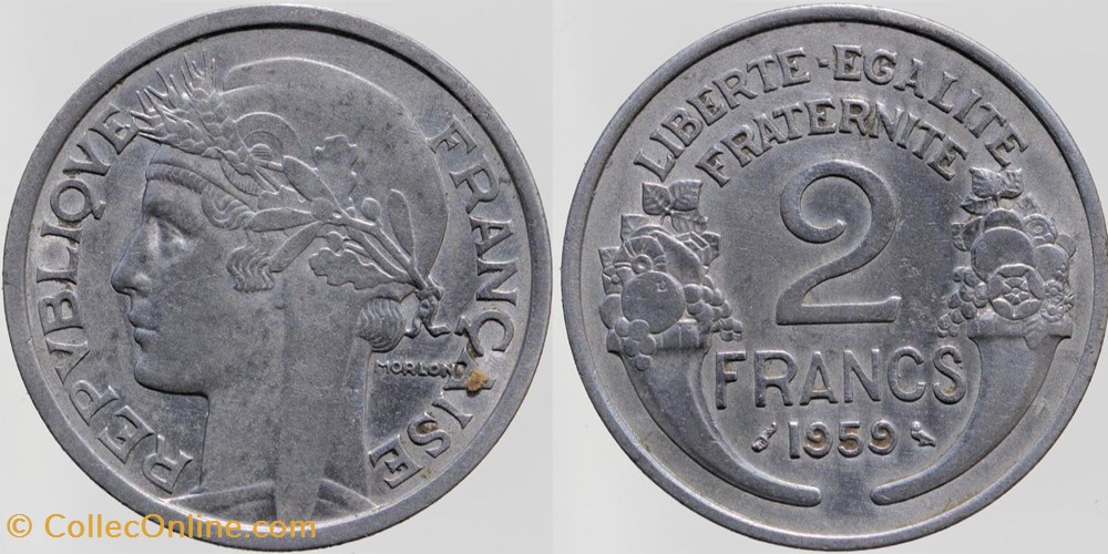 F-269 - Morlon - 2 frs. - 1959 monnaies monde france f 269 morlon 2 frs 1959