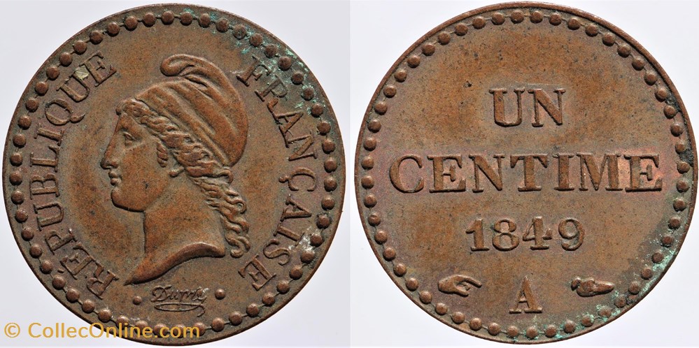 F-101 - Seconde République - 1 centime Dupré - 1849 Paris monnaies monde france f 101 seconde republique 1 centime dupre 1849 paris