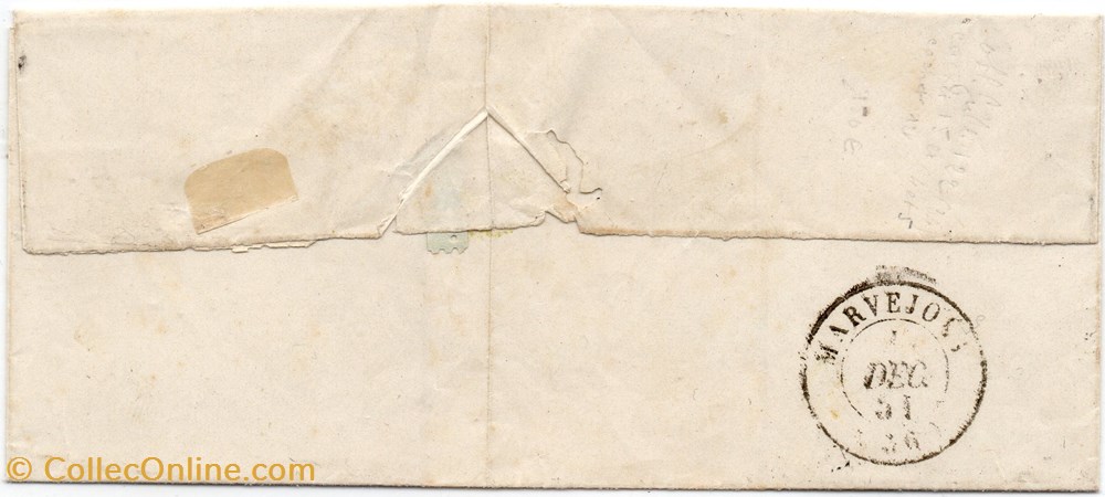 documents anciens marques postales europe 1851 cachet type 13 grille
