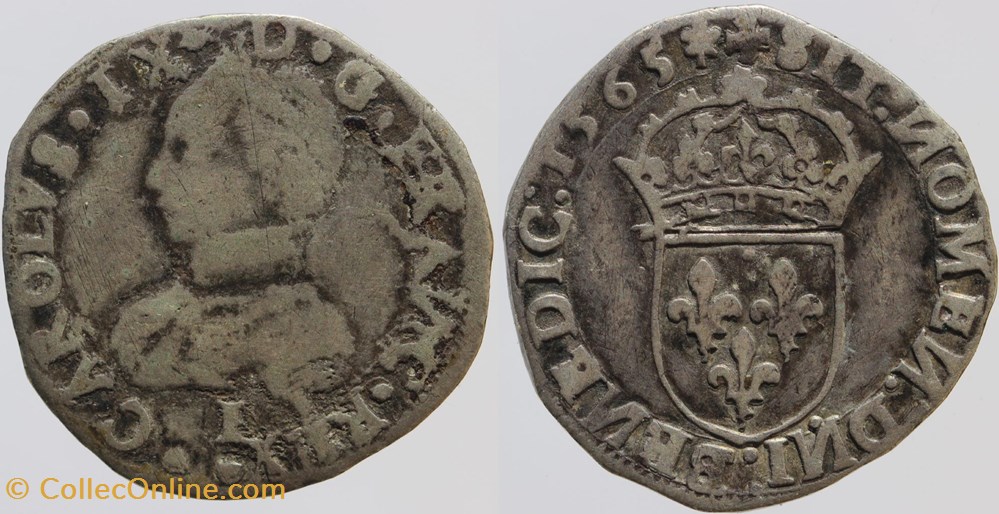 Dy 1079 - Charles IX - Teston - 1565 Limoges monnaies europe medievale france royales dy 1079 charles ix teston 1565 limoges