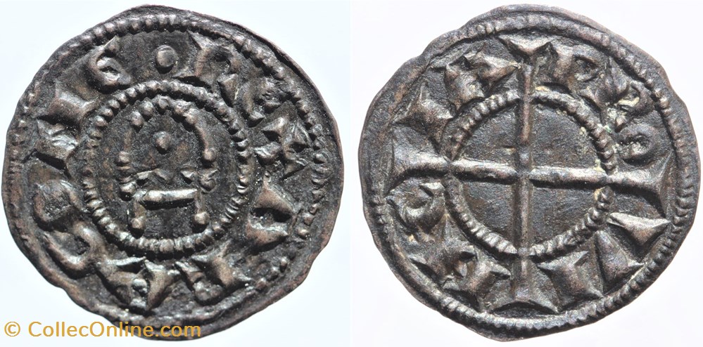 Provence - Alphonse 1er d'Aragon et Raymond de Bollène - Denier monnaies france feodales provence alphonse 1er aragon et raymond de bollene denier