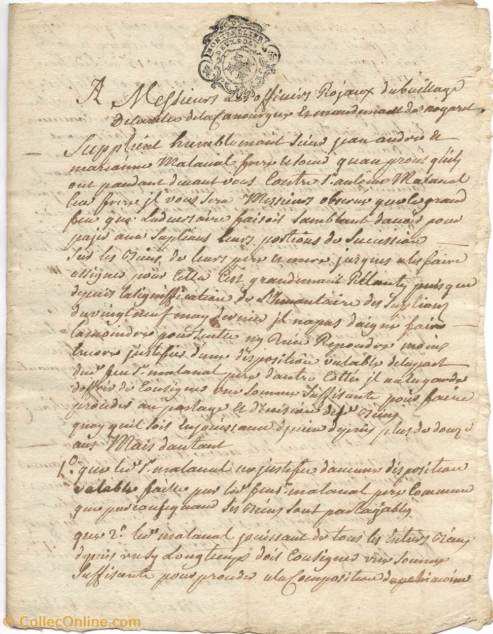 documents anciens autres 1760 requete