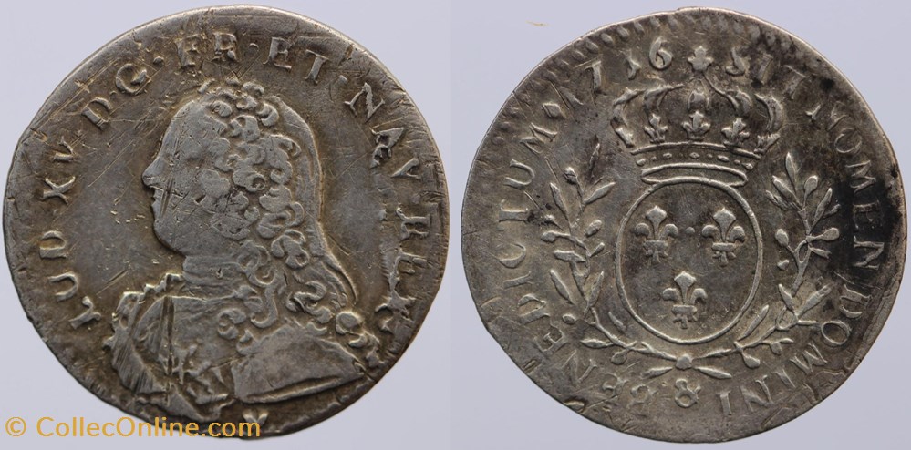 monnaies europe medievale france royales dy 1678 louis xv 1 10 ecu 1736 aix
