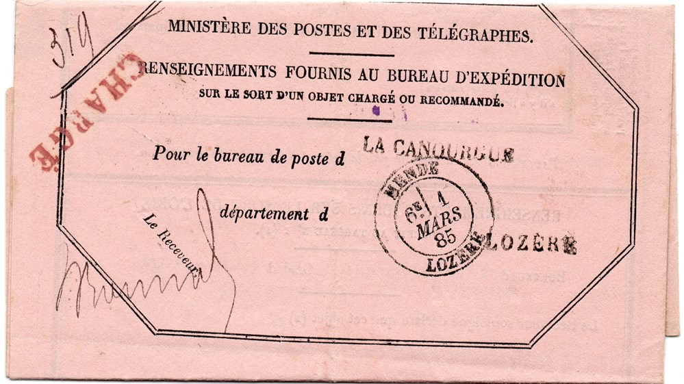 documents anciens marques postales europe 1885 cachets type 18