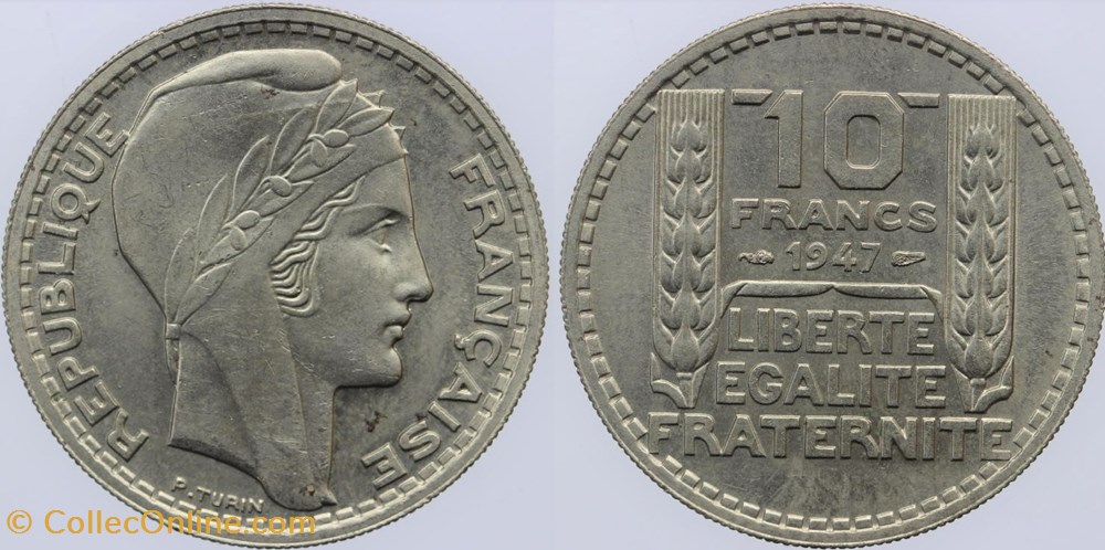 F-361 - Turin - 10 fr. - 1947 (GT) monnaies monde france f 361 turin 10 fr 1947 gt