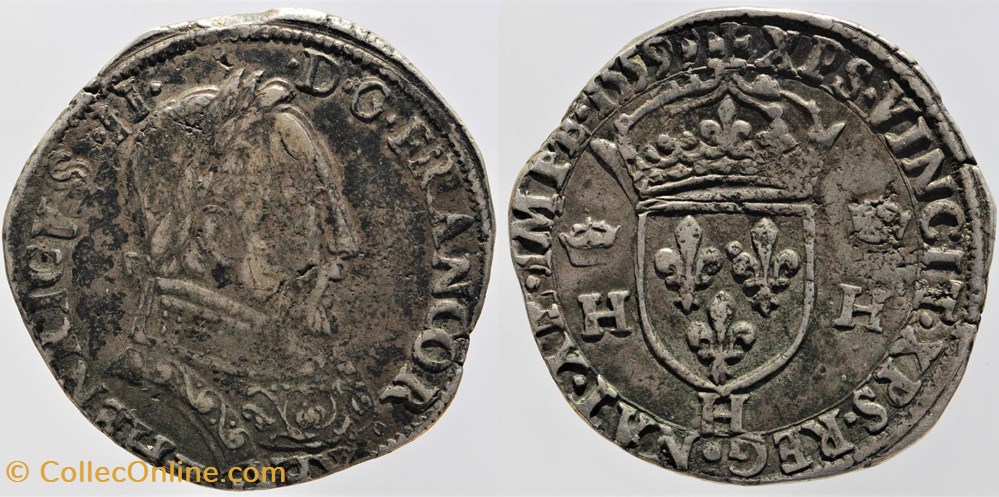 Dy 1033 - Henri II - Teston - 1559, la Rochelle monnaies europe medievale france royales dy 1033 henri ii teston 1559 la rochelle