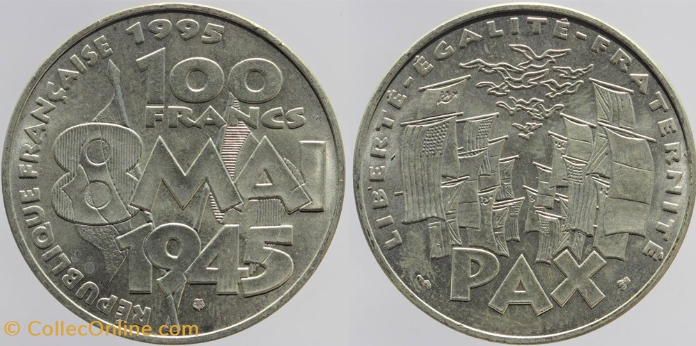 monnaies monde france f 463 8 mai 1945 100 fr 1994