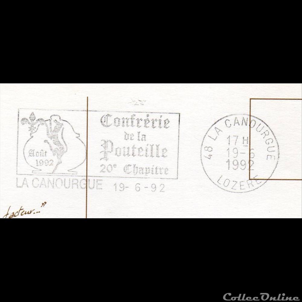 1992 - Confrérie de la Pouteille marque postale europe france 1992 confrerie de la pouteille