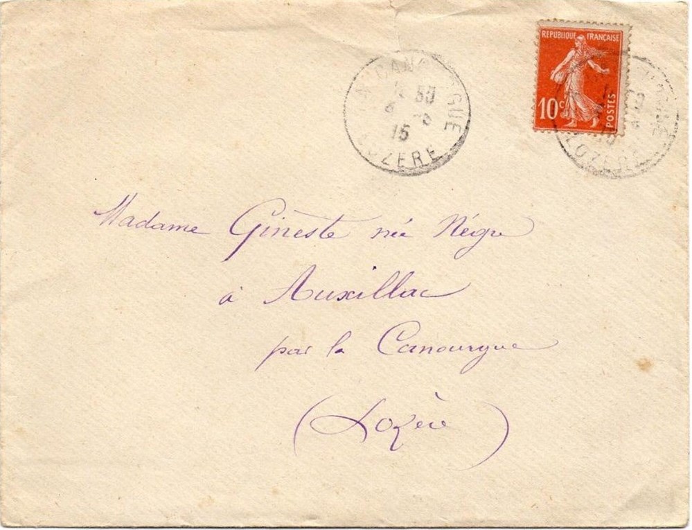 documents anciens marques postales europe 1915 cachets type a4