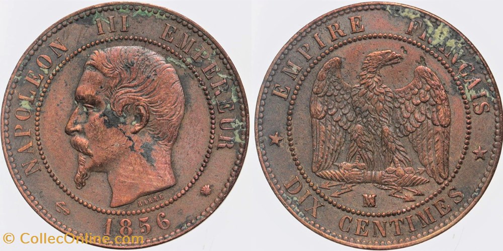 F-133 - Second Empire - 10 centimes - 1856 MA monnaies monde france f 133 second empire 10 centimes 1856 ma