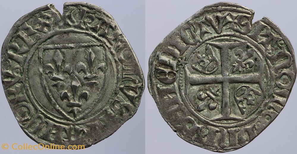 monnaies europe medievale france royales dy 0377 charles vi blanc guenar rouen