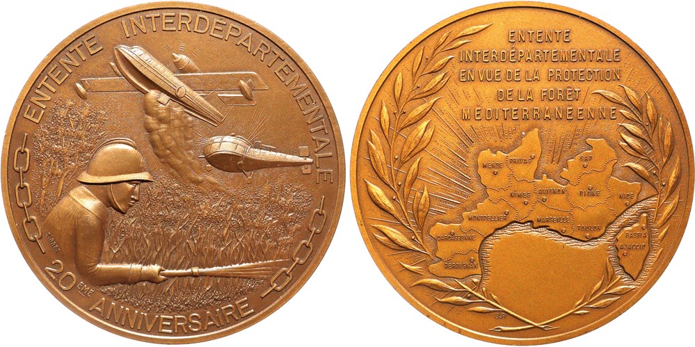 1982 - Anniversaire entente interdépartementale... medailles france 1982 anniversaire entente interdepartementale