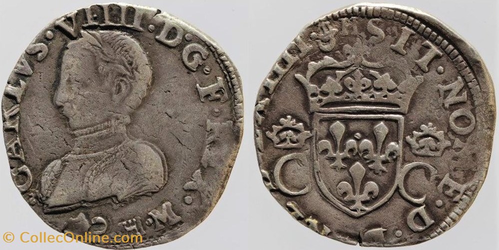 Dy 1063 - Charles IX - Teston - 1564 Toulouse monnaies europe medievale france royales dy 1063 charles ix teston 1564 toulouse