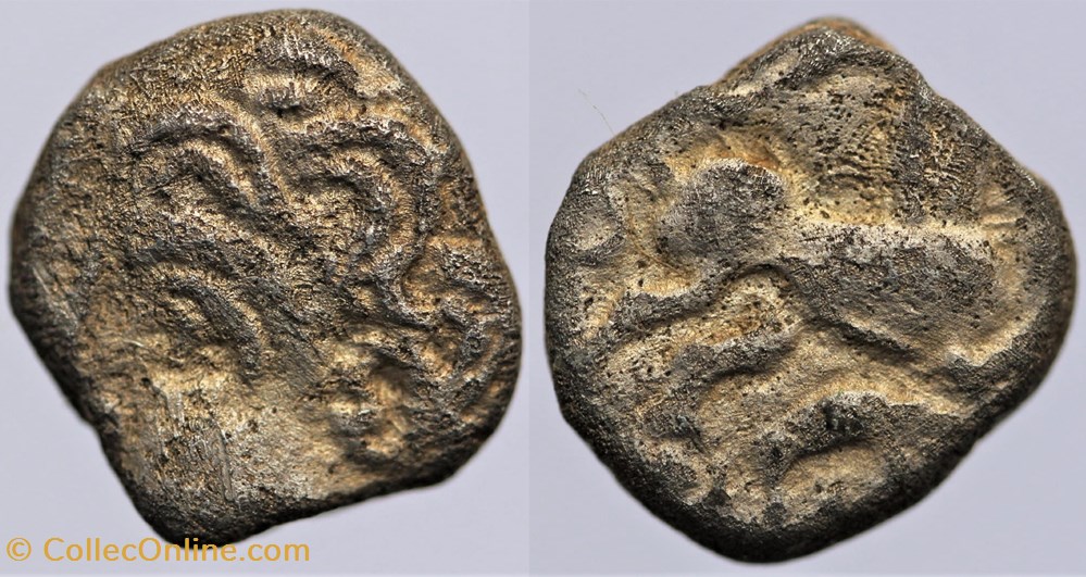 Arvernes - Obole au quadrupède monnaies antiques av jc ap celtes arvernes obole au quadrupede