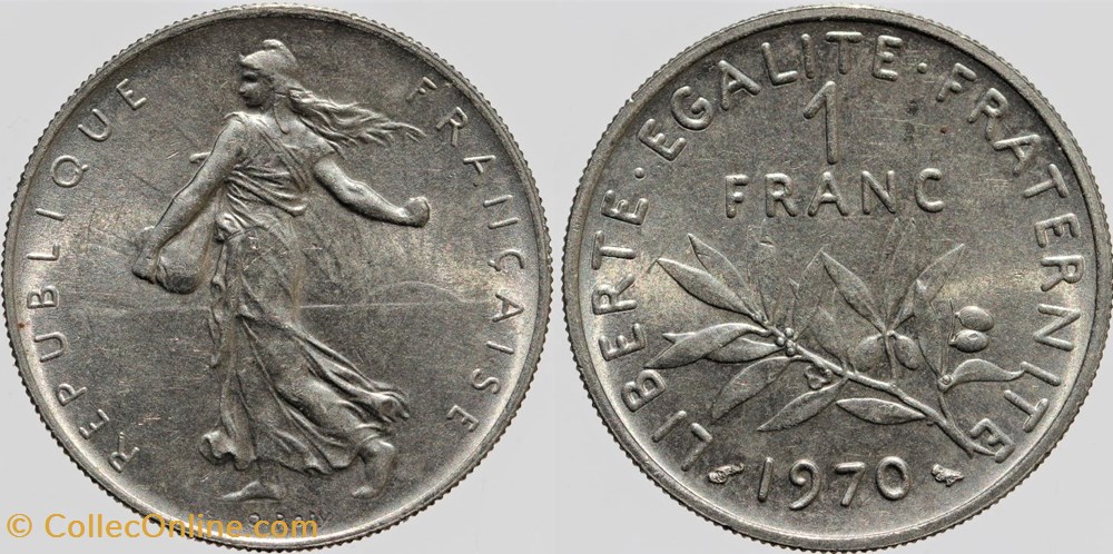 monnaies monde france f 226 roty 1 fr 1970