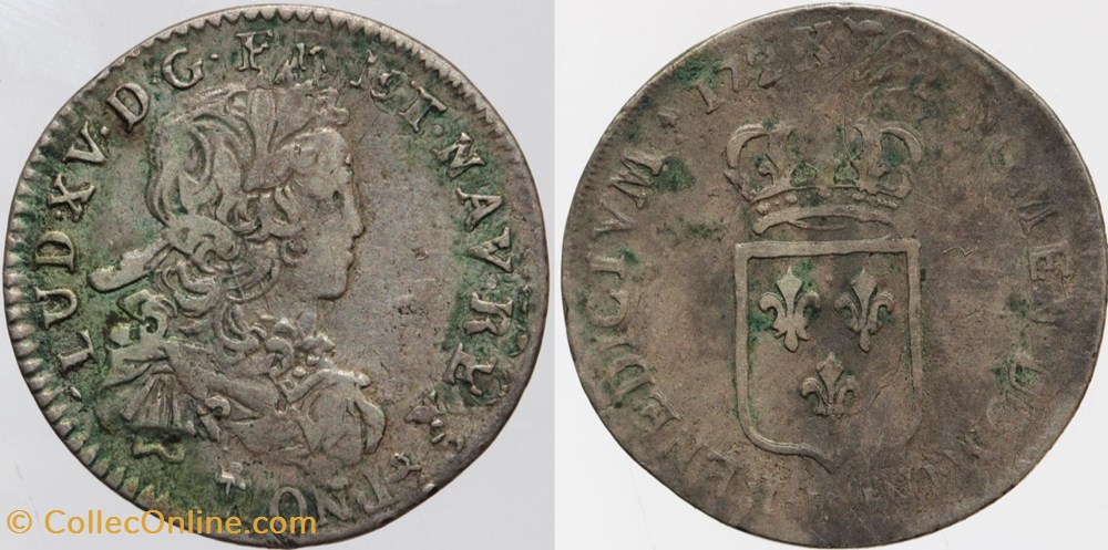 monnaies europe medievale france royales dy 1668a louis xv 1 6 ecu 1721 orleans