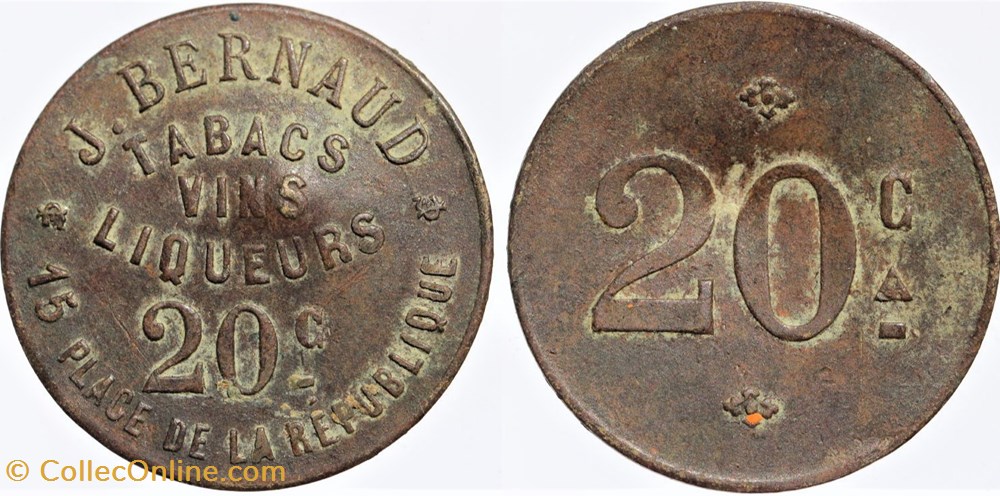 NI - J. Bernaud - 20 centimes monnaies monde france ni j bernaud 20 centimes