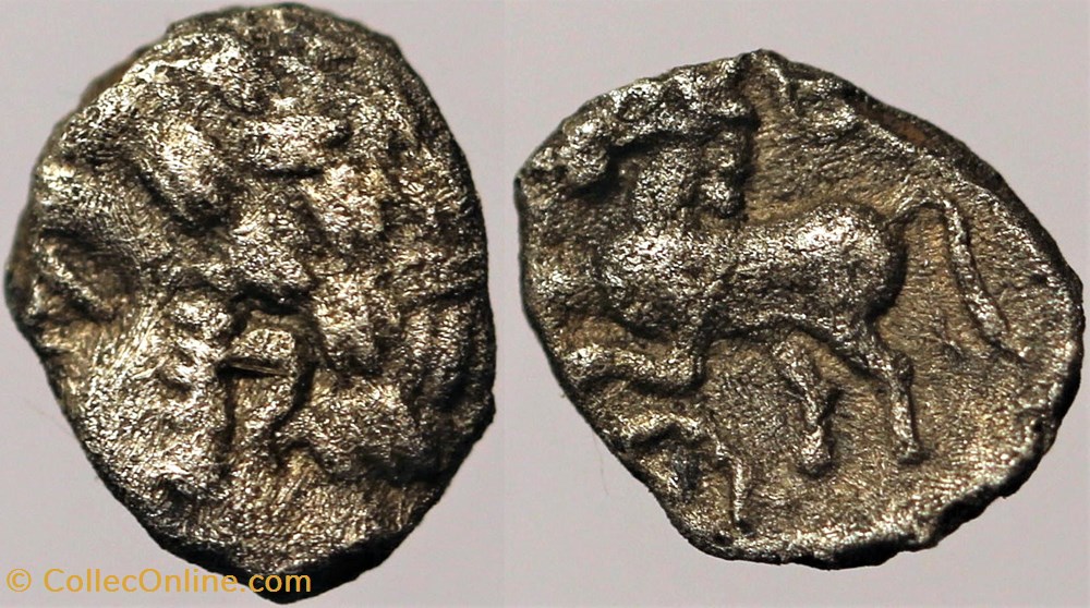 monnaies antiques av jc ap celtes arvernes obole au cercle perle