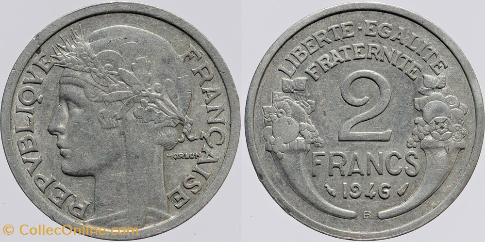 F-269 - Morlon - 2 frs. - 1946 B monnaies monde france f 269 morlon 2 frs 1946 b