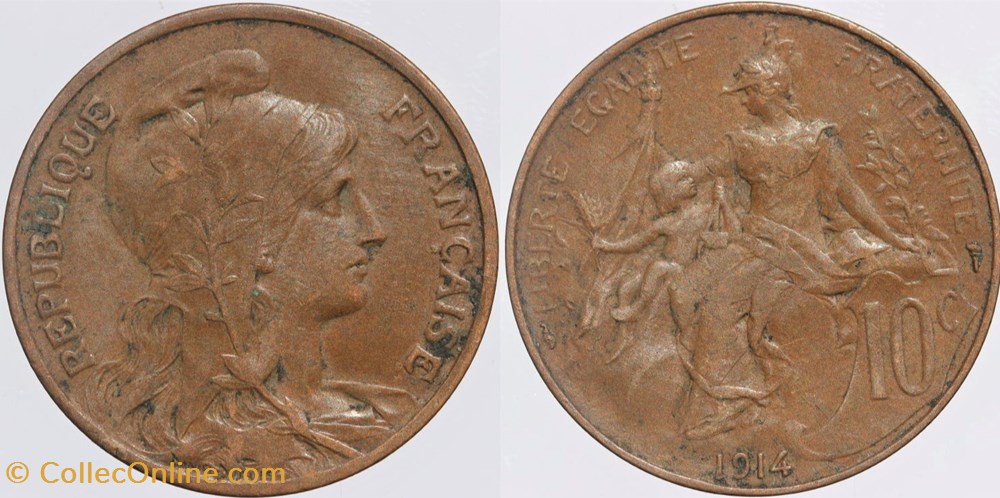 monnaies monde france f 136 dupuis 10 c 1914