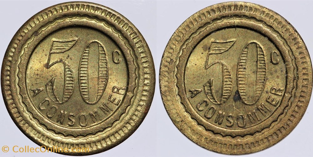 Jeton à consommer - 50 centimes monnaies monde france jeton a consommer 50 centimes