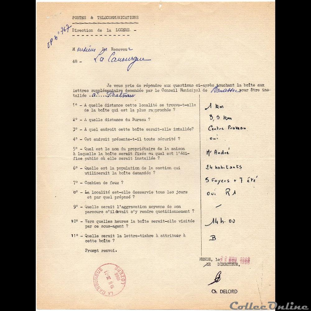 1966 - Cachets type A5 rouge sur document marque postale europe france 1966 cachets type a5 rouge sur document