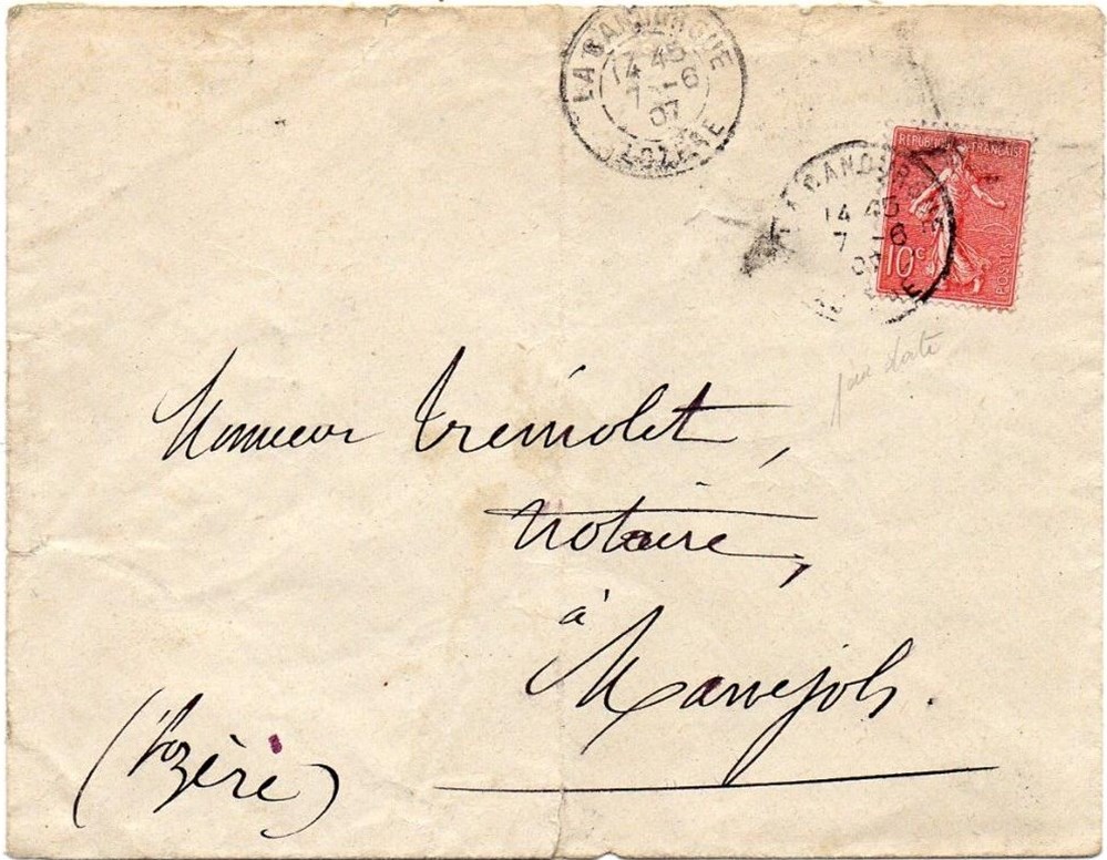 1907 - Cachets types A3 et A3 sifflet documents anciens marques postales europe 1907 cachets types a3 et a3 sifflet