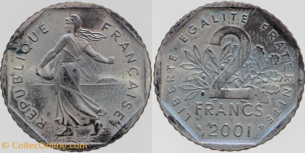 monnaies monde france f 272 roty 2 frs 2001