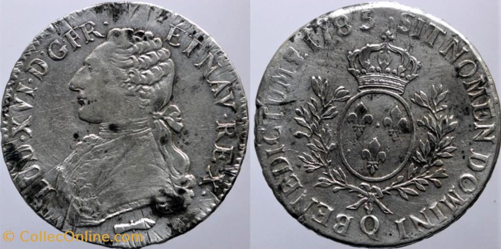 monnaies europe medievale france royales dy 1708 louis xvi ecu 1785 perpignan