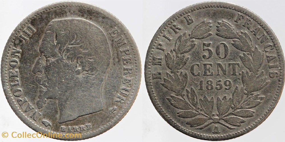 F-187 - Second Empire - 50 centimes - 1859 A monnaies monde france f 187 second empire 50 centimes 1859 a