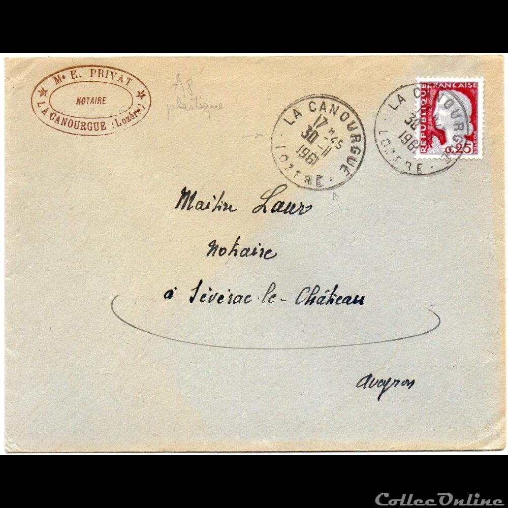 1961 - Cachets type A8 marque postale europe france 1961 cachets type a8