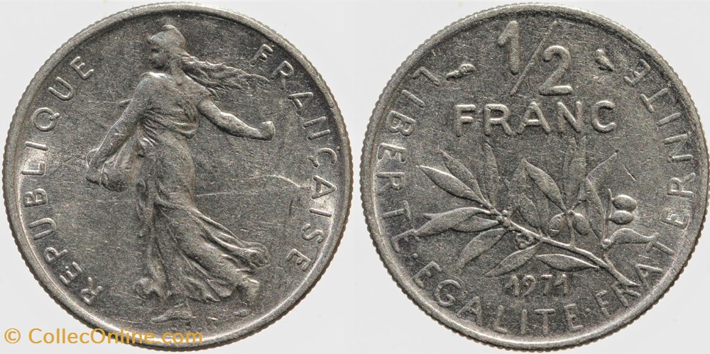 F-198 - Roty - 1/2 fr. - 1971 monnaies monde france f 198 roty 1 2 fr 1971