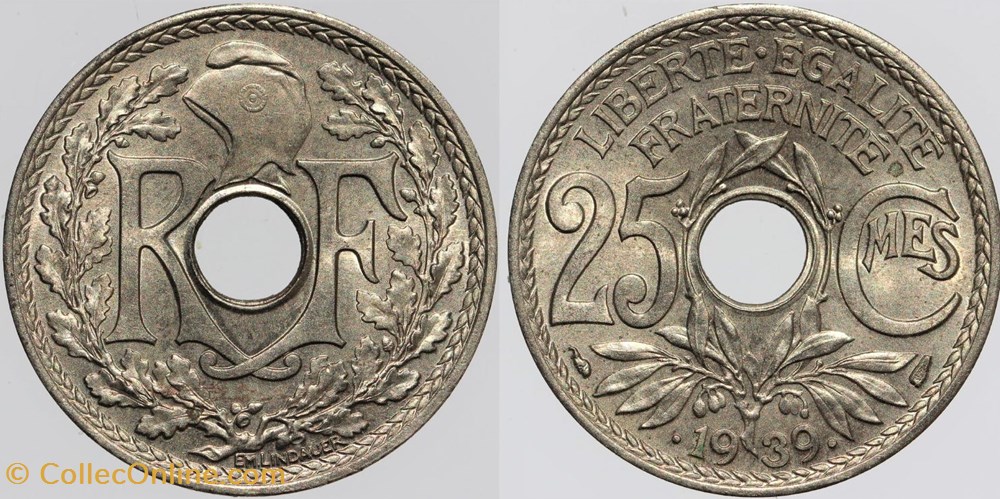 F-172 - Lindauer - 25 c. - 1939 monnaies monde france f 172 lindauer 25 c 1939