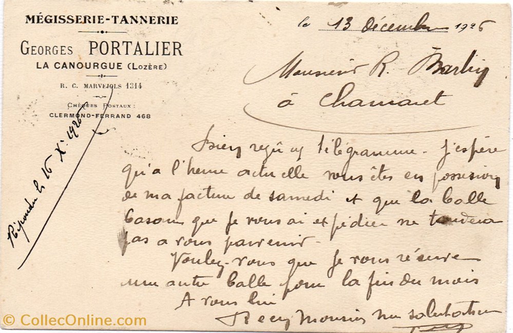 cartes postales europe france c11 megisserie tannerie g portalier