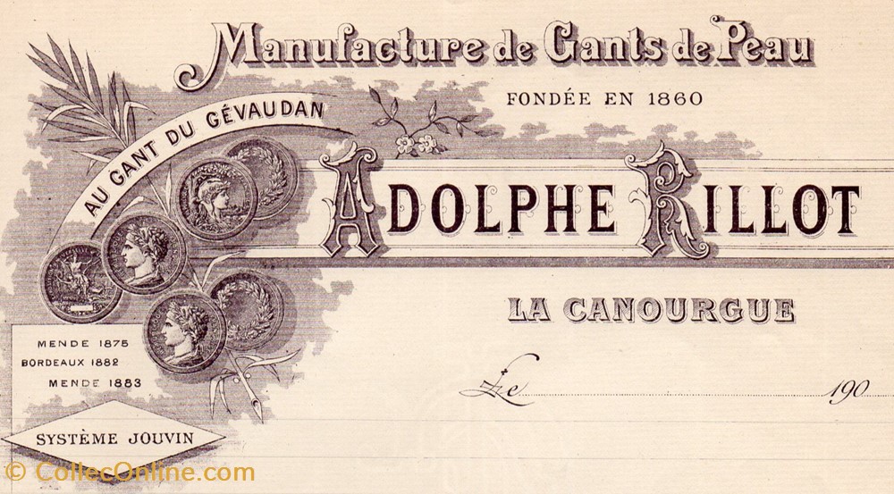 Rillot Adolphe (1900) documents anciens factures commerciaux rillot adolphe 1900
