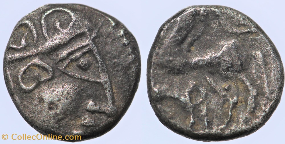 Arvernes - Obole au sanglier monnaies antiques av jc ap celtes arvernes obole au sanglier
