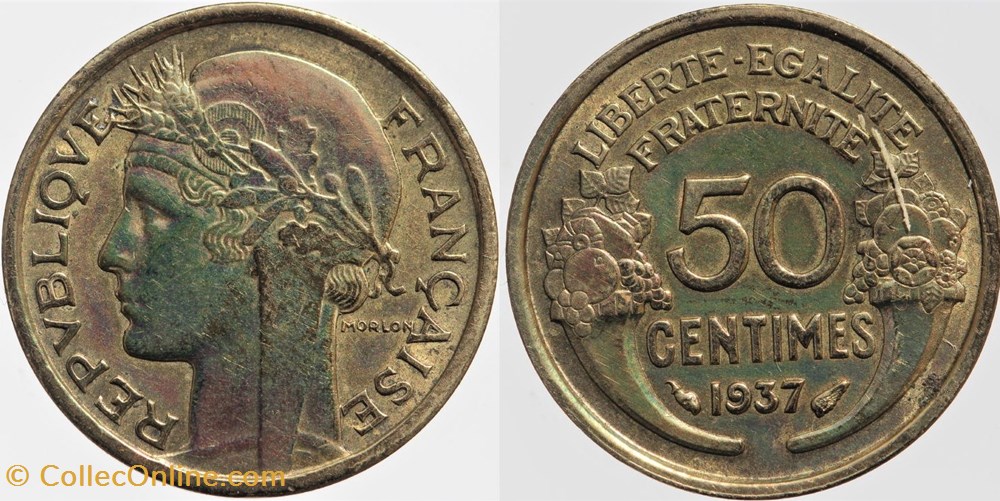 F-192 - Morlon - 50 c. - 1937 monnaies monde france f 192 morlon 50 c 1937