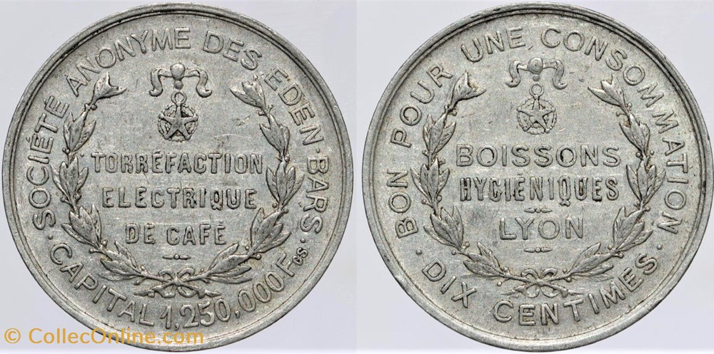 monnaies monde france 69 lyon eden bars 10 centimes