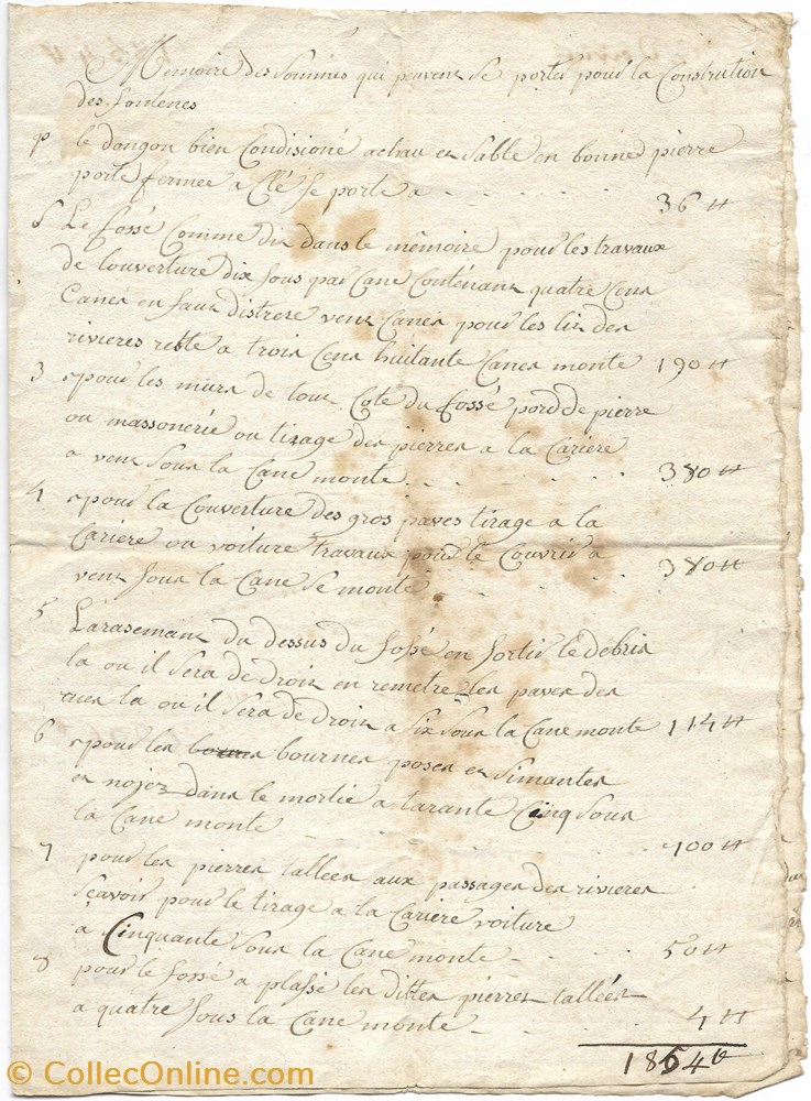 documents anciens autres devis pour fontaines fin xviiie