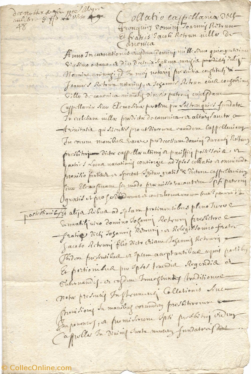 documents anciens autres 1528 copie concerne la chapelle de la trinite de eglise de la canourgue
