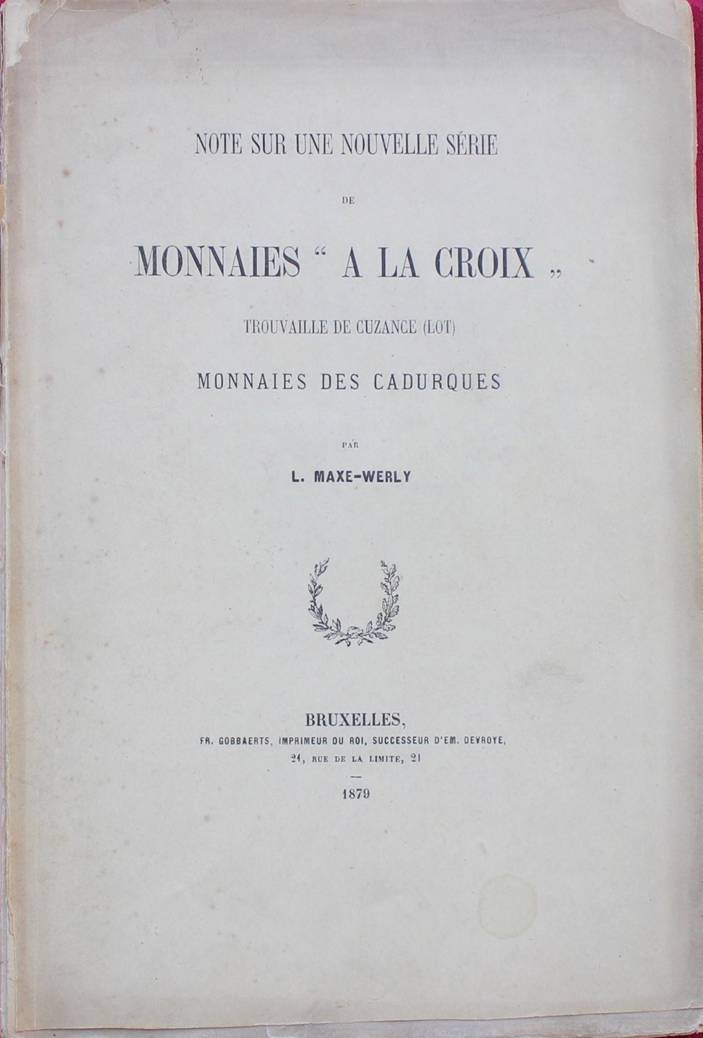 1879 - Trouvaille de Cuzance... - L. Maxe-Werly monnaies livres ouvrages 1879 trouvaille de cuzance l maxe werly